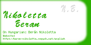 nikoletta beran business card
